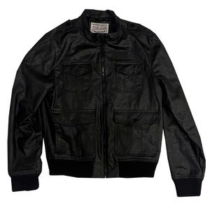 Leather Marc ecko jacket. Real attention grabber.